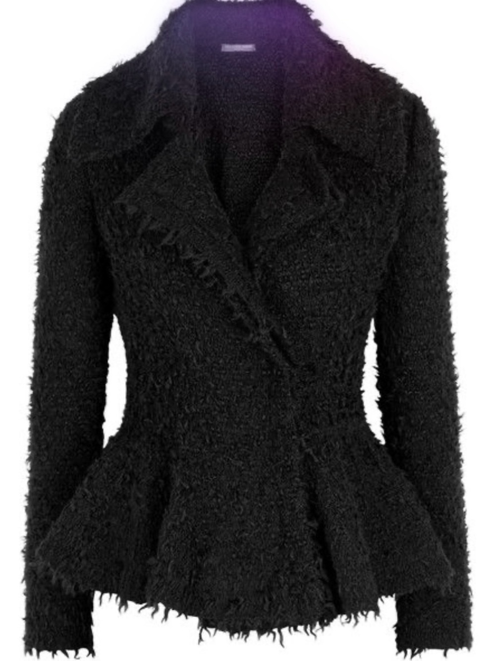 NWT!! Alexander McQueen Black Boucle Peplum Jacket